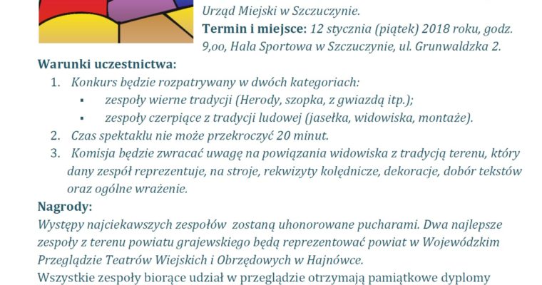 XVI Powiatowy Przegląd Widowisk Kolędniczych „Gody 2018”