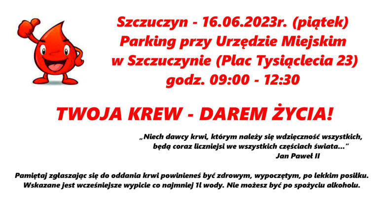 AKCJA KRWIODAWSTWA W SZCZUCZYNIE